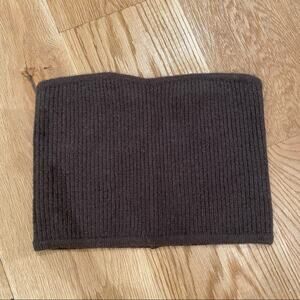 Table Round Knit Tube Top in Chocolate Brown